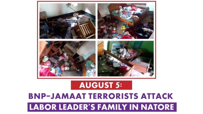 ⁨August 5 BNP-Jamaat terrorists attack labor leader’s family in Natore