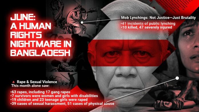 JUNE A HUMAN RIGHTS JUNE A HUMAN RIGHTS NIGHTMARE IN BANGLADESH Rape. Lynchings. Anonymous Bodies. A Blood-Stained Nation Under Yunus.