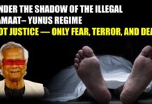 Under the Shadow of the Illegal Jamaat–Yunus Regime Not justice — only fear, terror, and death. Under the Shadow of the Illegal Jamaat–Yunus Regime Not justice — only fear, terror, and death.