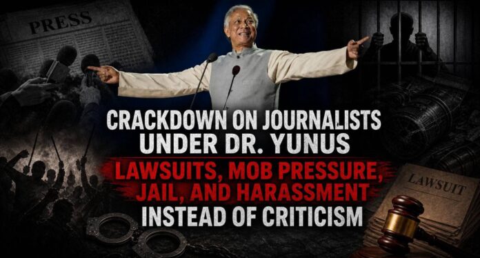 Crackdown on Journalists Under Dr. Yunus: Lawsuits, Mob Pressure, Jail, and Harassment Instead of Criticism