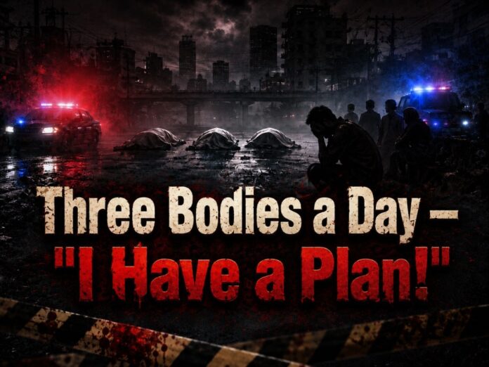 Every Day Three Dead Bodies — “I Have a Plan!”